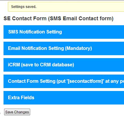 Bulk SMS Philippines Wordpress SE Contact Form with CRM