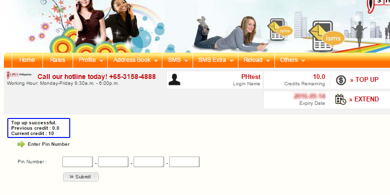 Reload Free Credit iSMS Philippines