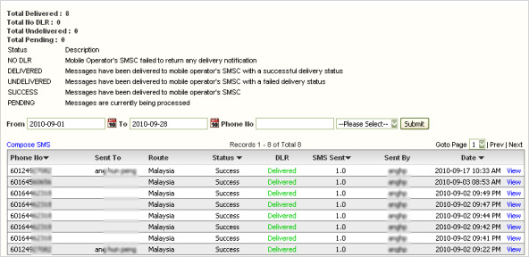 iSMS Member Portal DLR View