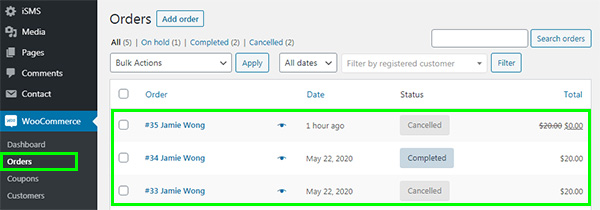 Configure Order Status WordPress iSMS E-Commerce philippines