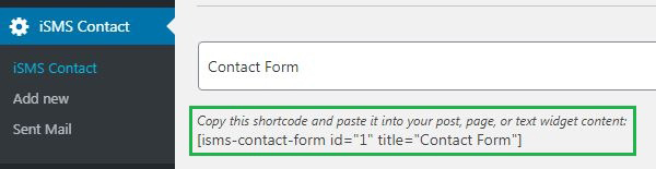 Configure WordPress iSMS Contact Form Plugin Philippines